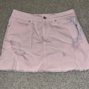 Pink jean skirt